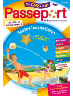 Passeport - du cm2 à la 6e (10-11 ans) - cahier de vacances 2022