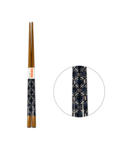 Baguettes japonaises batik bleu