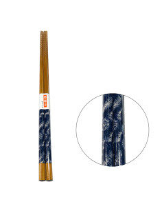 Baguettes japonaises batik bleu vagues