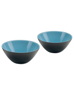 Set de deux bols gris/bleu guzzini