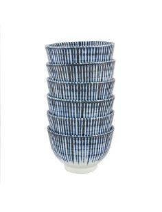 Bols bleu lignes verticales