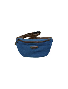 Sac banane tissus cuir bleu