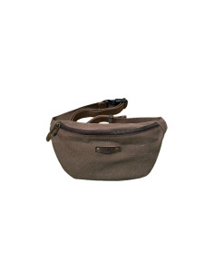 Sac banane tissus cuir camel