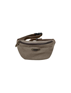 Sac banane tissus cuir gris