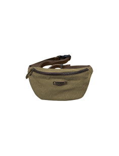 Sac banane tissus cuir olive