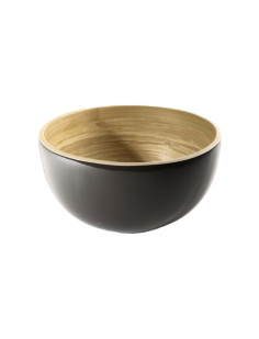 Saladier en bambou laqu? - tchon taupe m ? 24 cm