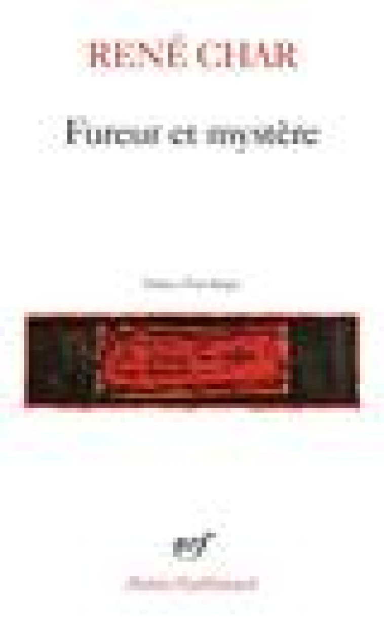 FUREUR ET MYSTERE - CHAR/BERGER - GALLIMARD