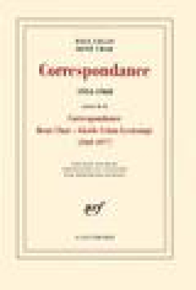 CORRESPONDANCE - (1954-1968) - CELAN/CHAR - Gallimard