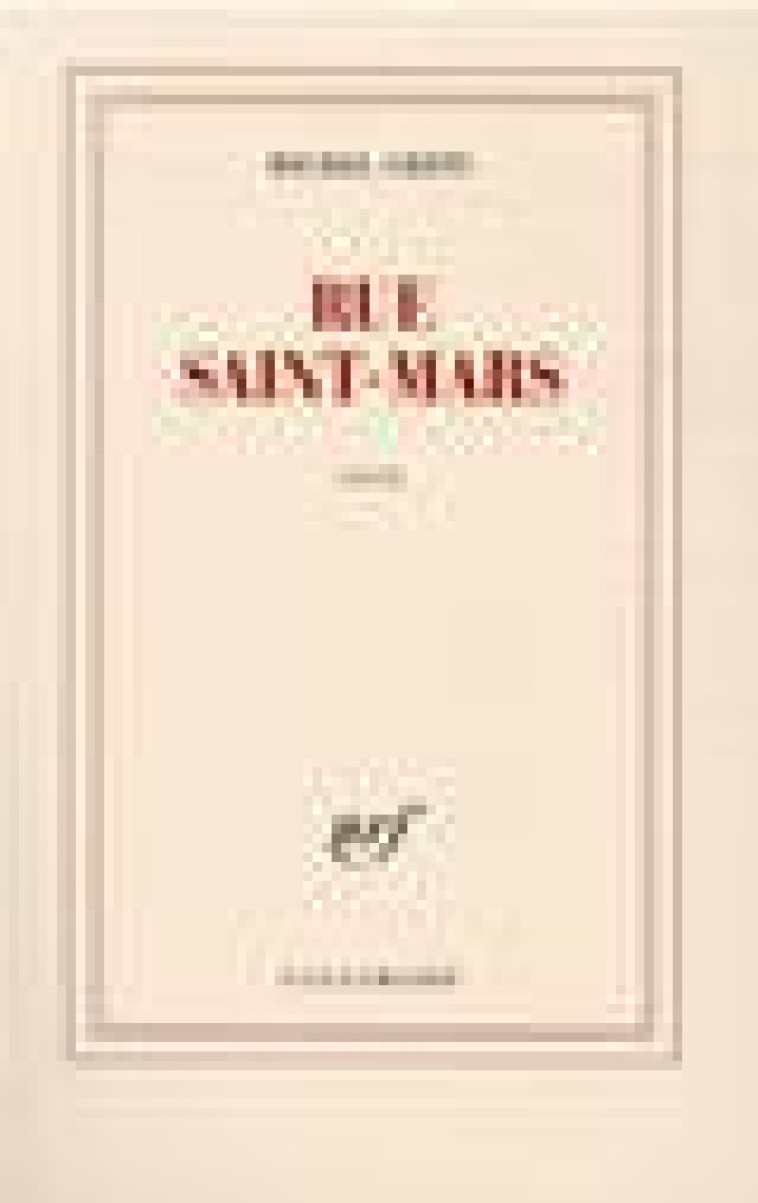 RUE SAINT-MARS - CREPU MICHEL - GALLIMARD