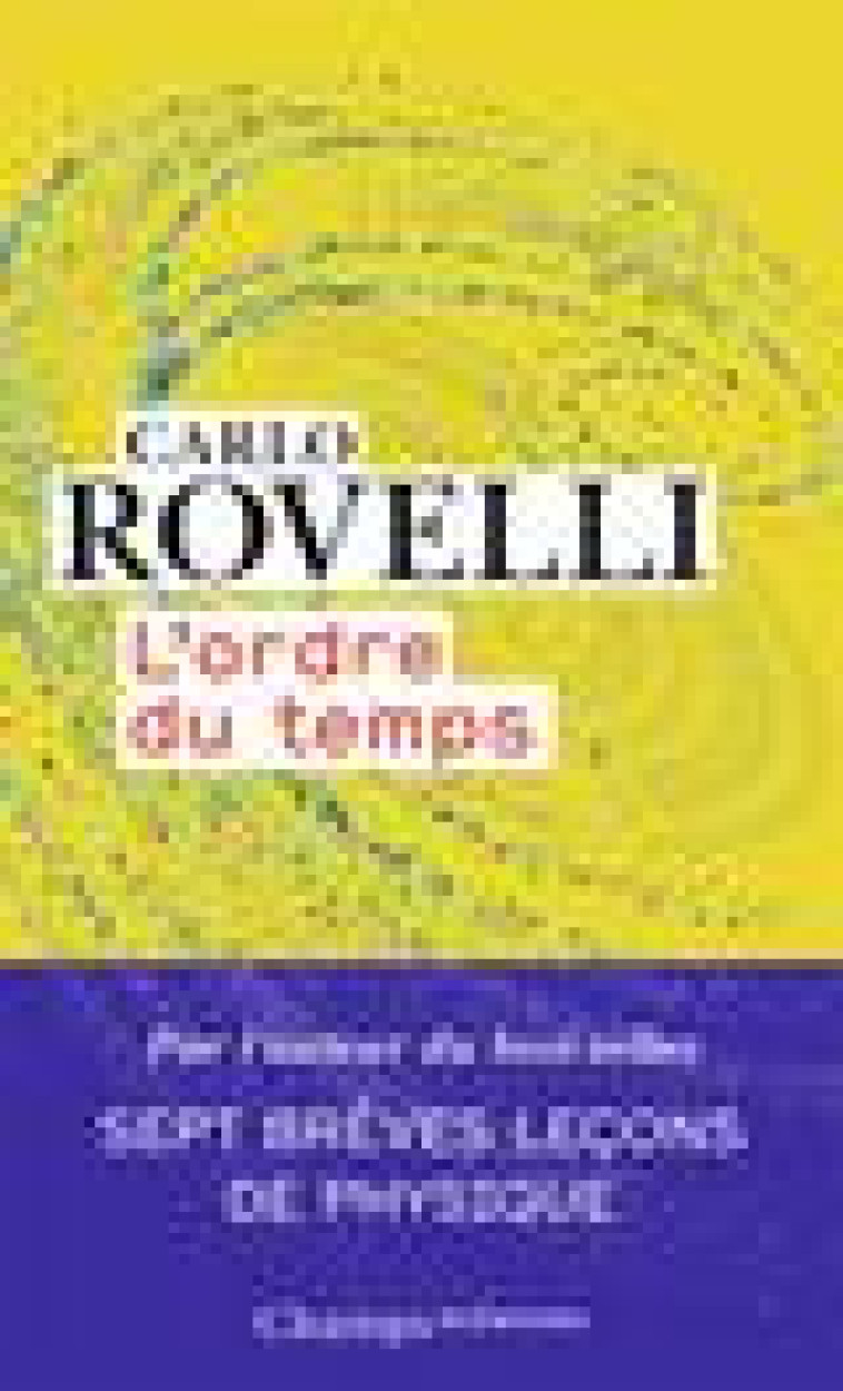 L-ORDRE DU TEMPS - ROVELLI CARLO - FLAMMARION