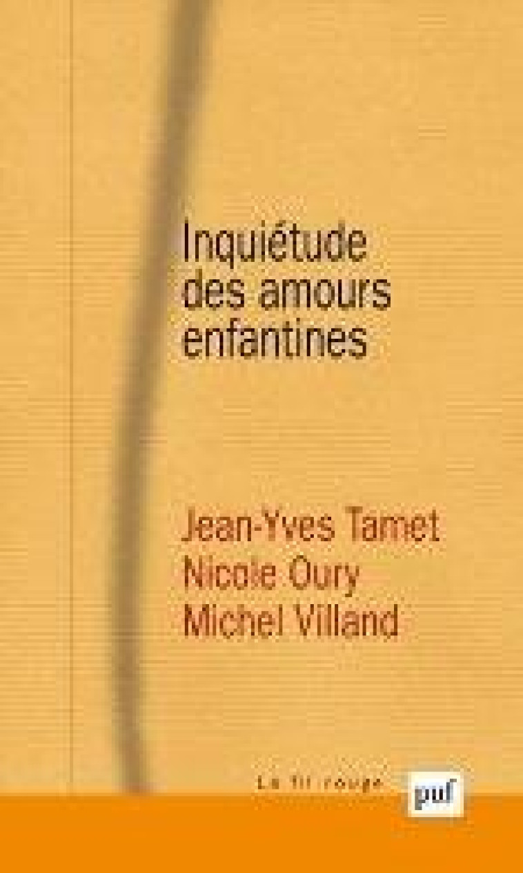 INQUIETUDE DES AMOURS ENFANTINES - OURY/TAMET/VILLAND - PUF