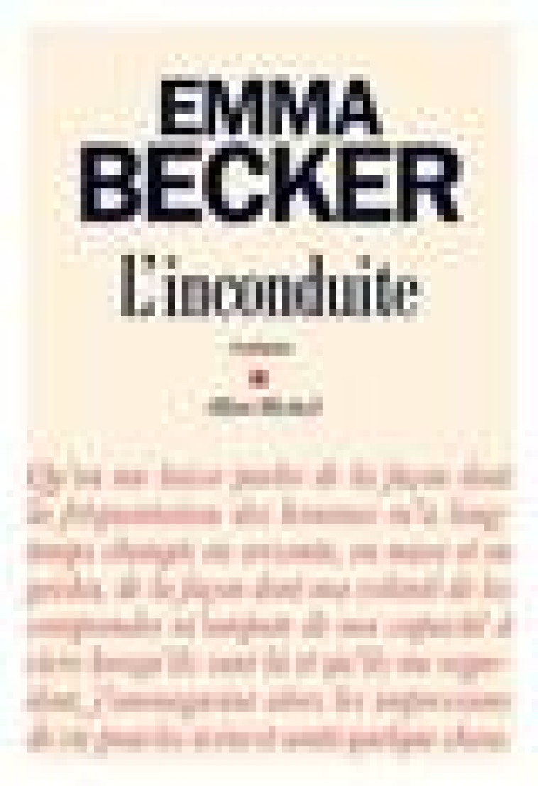 L-INCONDUITE - BECKER EMMA - ALBIN MICHEL