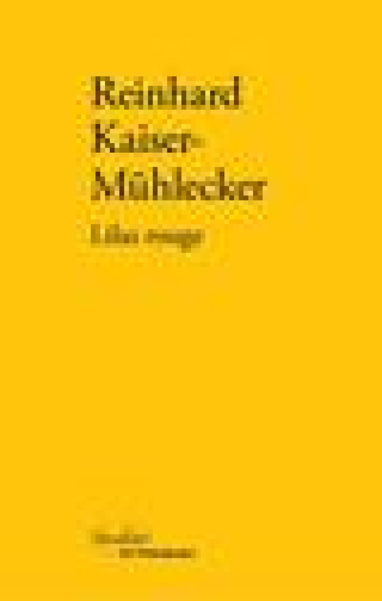 LILAS ROUGE - KAISER-MUHLECKER R. - VERDIER