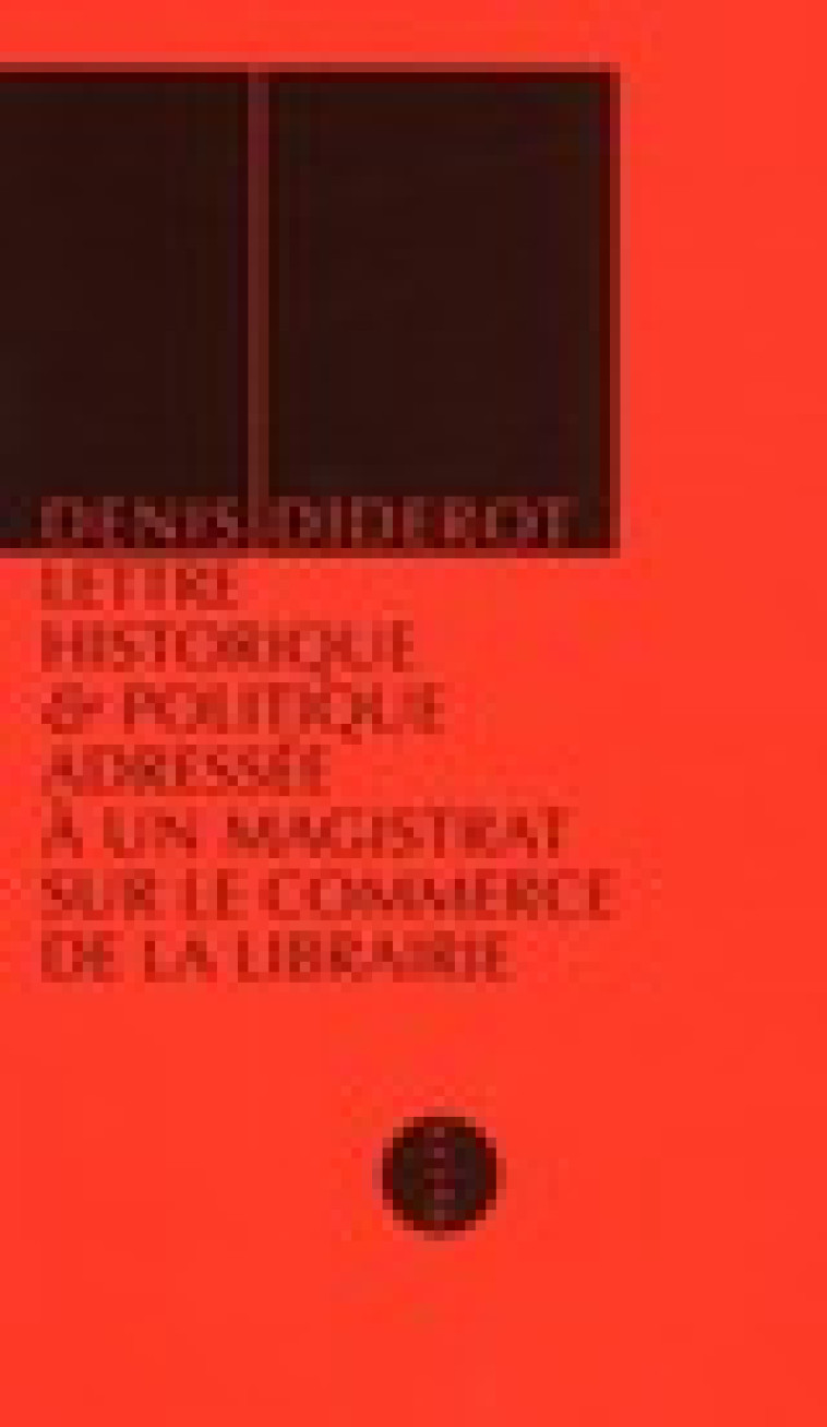 LETTRE SUR LE COMMERCE DE LA LIBRAIRIE - DIDEROT DENIS - ALLIA