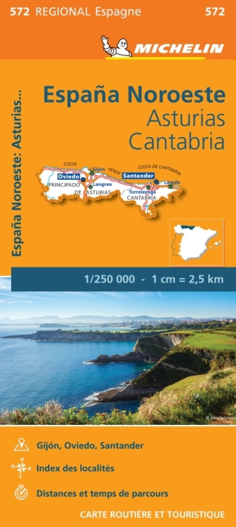 Carte Régionale Espagne Nord-Ouest : Asturias Cantabria - XXX - MICHELIN