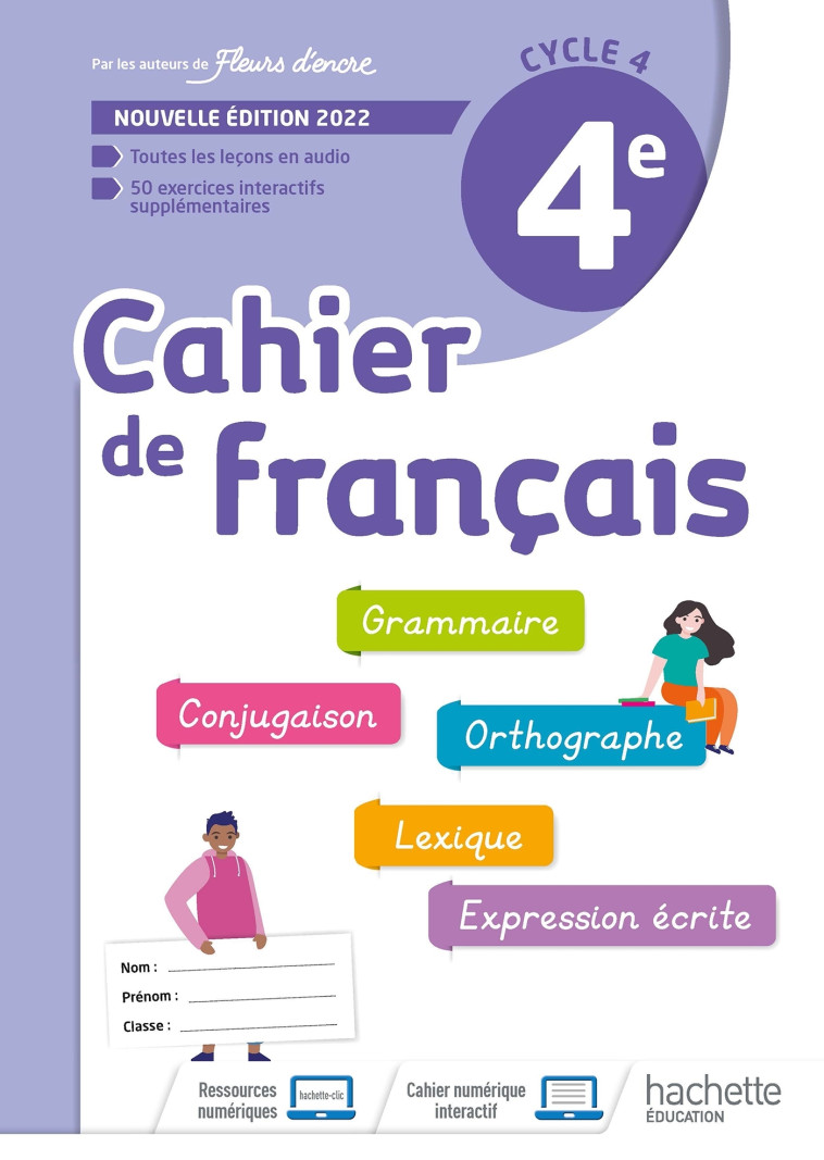 Cahier de Français cycle 4/4e - cahier d'activités - Ed. 2022 - Bertagna Chantal, Carrier-Nayrolles Françoise - HACHETTE EDUC