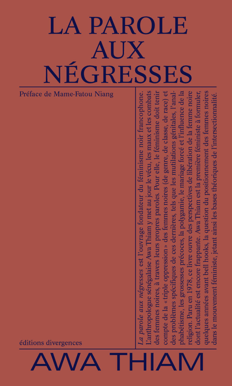 La parole aux négresses - Thiam Awa - DIVERGENCES