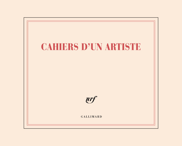 Carnet de dessin "Cahiers d'un artiste" (papeterie) - Collectifs  - GALLIMARD