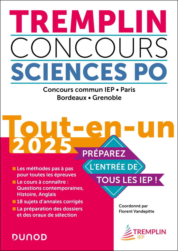 Tremplin Concours Sciences Po Tout-en-un 2025 - Florent Vandepitte - DUNOD